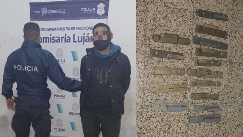 Detuvieron a un sujeto robando picaportes de casas céntricas