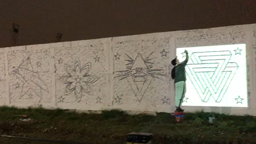 Comenzaron a dibujar el mural «por la inclusión y la paz»